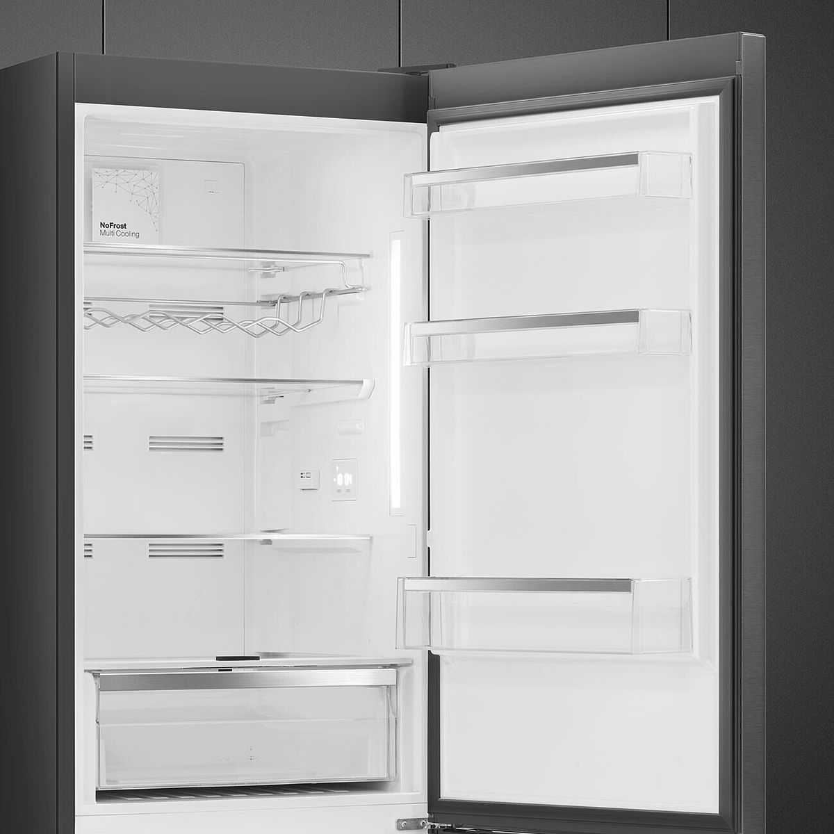 Smeg RC33KNZA 324L 60cm Fridge / Freezer Frost Free Dark Inox - Image 4