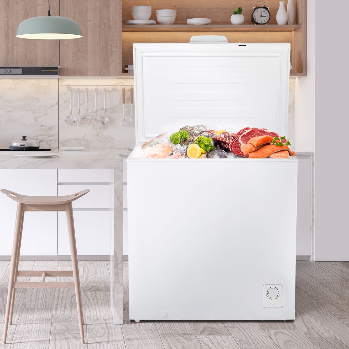 Hisense 198L Chest Freezer with Fast Freeze Function, Aluminium Interior -White - Image 3