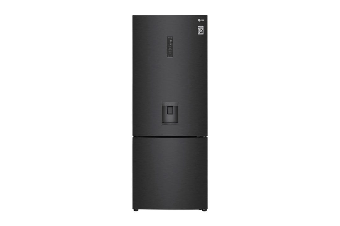 LG Matte Black 446L Bottom Freezer Fridge Smart Invert Comp.